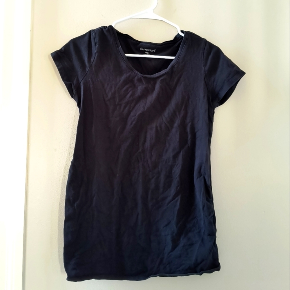 Women’s Maternity Comfortable Small Bumpstart Black Short-sleeve Top